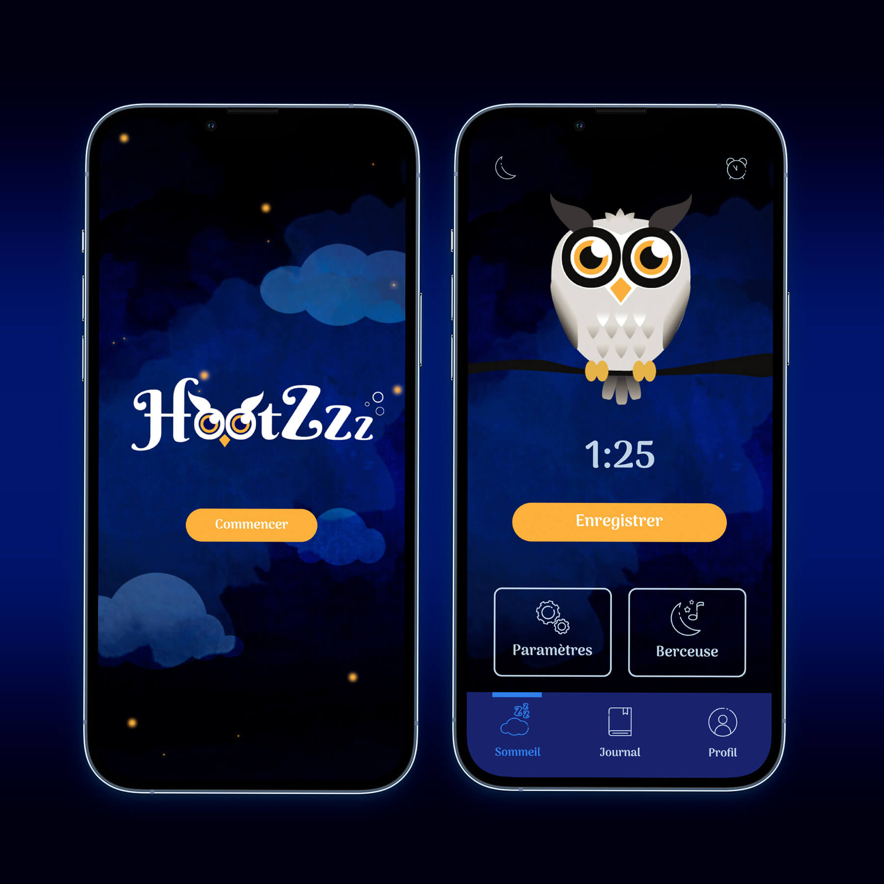 splash screen, Owls on night background